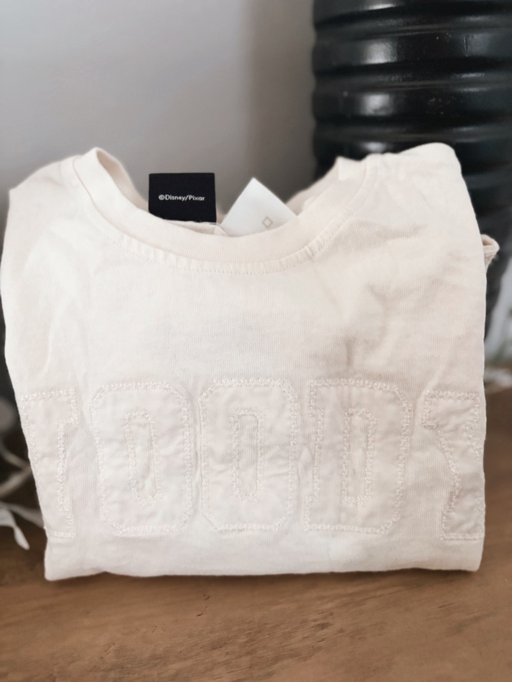 Zara Woody White Embroidered Logo Tee